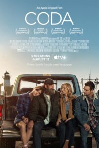 Poster do filme ”CODA”, ganhador do Oscar, que contaa história de Ruby, a única pessoa que ouve em uma família de surdos.