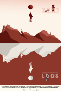 Poster do filme 2021 Uma Nova Odisseia no Espaço, da Fauno Filmes, com elementos de ficção científica espacial e ano de lançamento.